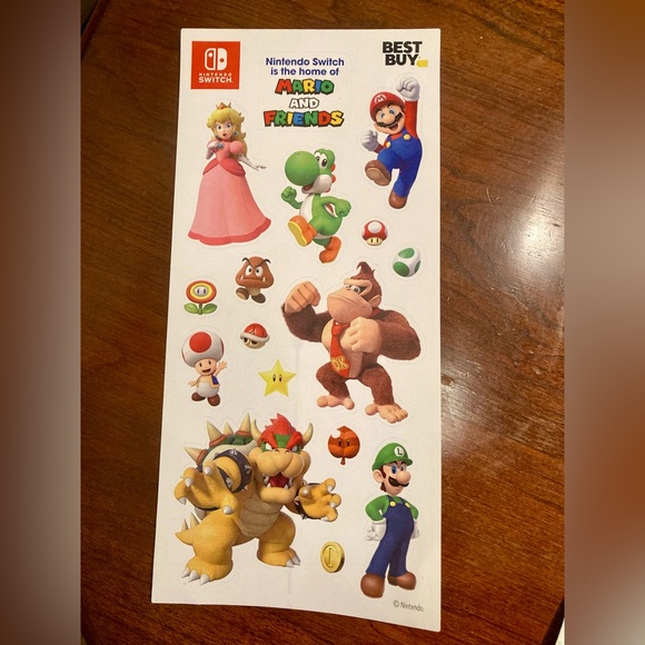 1 Sheet of Mario and Friends Stickers. Never Used! - Picture 5 of 5